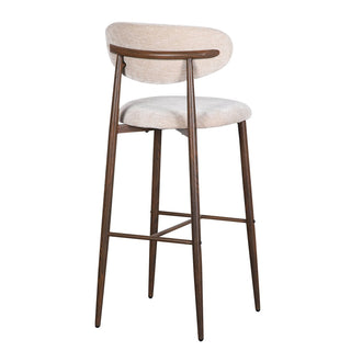 Japandi Barstuhl Beige Braun – Design Barhocker mit Rückenlehne | Pole to Pole Okura Barstuhl(Set von 2)
