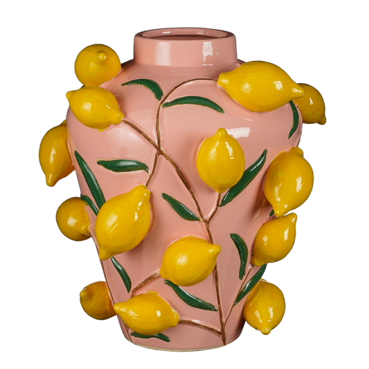 Melika Vase - H38 x Ø35 cm - Ceramic - Light pink