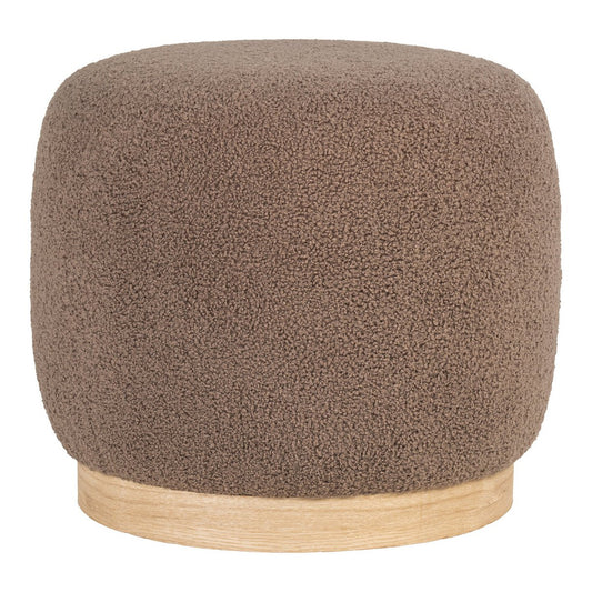 Belfort Pouf - Pouf in Bouclé, brown, Ø44.5x40 cm, HN1238