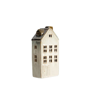 LED-Dekor | VILLAGE | breites graues Stadthaus | 14,3x9,1x18,1 cm