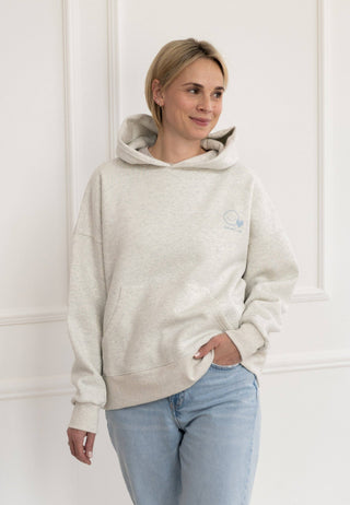 Erwachsenen Hoodie grau Cool Aunty Club hellblau