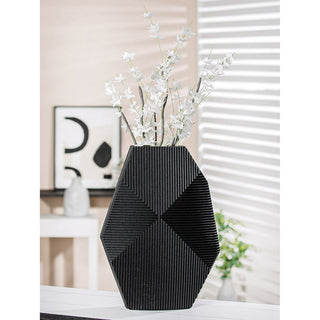Vase Heptagon H.37,5 cm schwarz