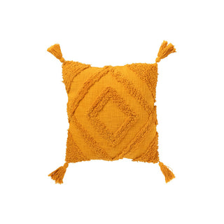 Zierkissen, orange, 4 Quasten, weißer Hintergrund