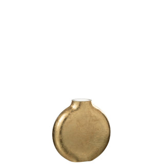 Glasvase Weiß 15,5 cm – Dekovase Modern Schmal – J-Line Blumenvase Transparent