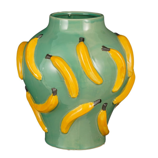 Mosa Vase Keramik - hellgrün Bananen