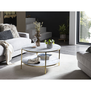 Couchtisch mit 2 Ablagen Ø 80 cm