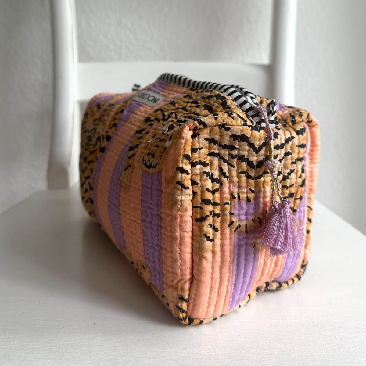 handgemachte Kosmetiktasche "Poppy Tiger peach fusion"