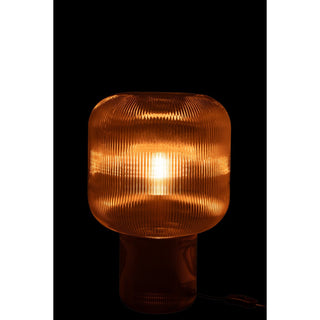 J-Line Tischlampe - Glas - Braun