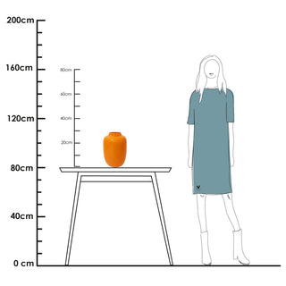 Vase Glas - Arktisches Dunkelorange