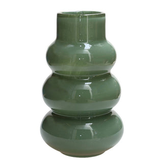 Lomami Glasvase Grün 30 cm – Handgefertigte Designer Vase aus dickem Glas | Vase The World