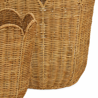 Rattankorb Set 3er – Aufbewahrungskörbe aus Rattan rund | Mica Decorations Eleta