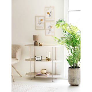 Morley Tischleuchte beige-grau – Moderne Tischlampe aus Metall im skandinavischen Design