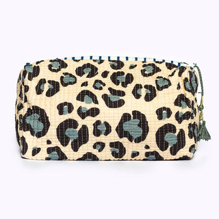 Handgemachte Kosmetiktasche "Blue Leo"