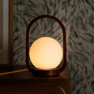 Skye Kastanienbraune kabellose Holzlampe | Wiederaufladbar und dimmbar