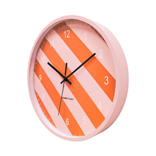 Uhr - Wanduhr - gestreiftes Muster -orange/rosa -34x4x34cm