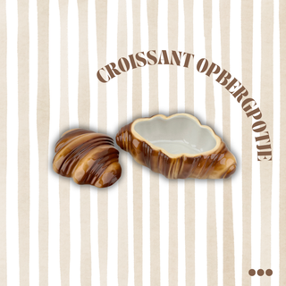 Croissant Vorratsdose Braun – Keramik Vorratsglas mit Deckel | Dekorative Aufbewahrungsdose im Croissant Design