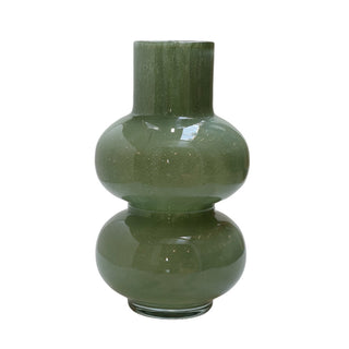 Vase The World Elite Glasvase Grün 35 cm – Handgefertigte Design Vase aus dickem Glas