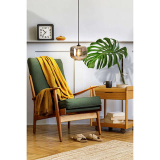 Pendelleuchte "VASO", Retro, Hängelampe, Metall und Rauchglas in Anthrazit, E27-Fassung, für Esszimmer, Wohnzimmer, Diele oder Büro, mit einem Øvon 25 cm