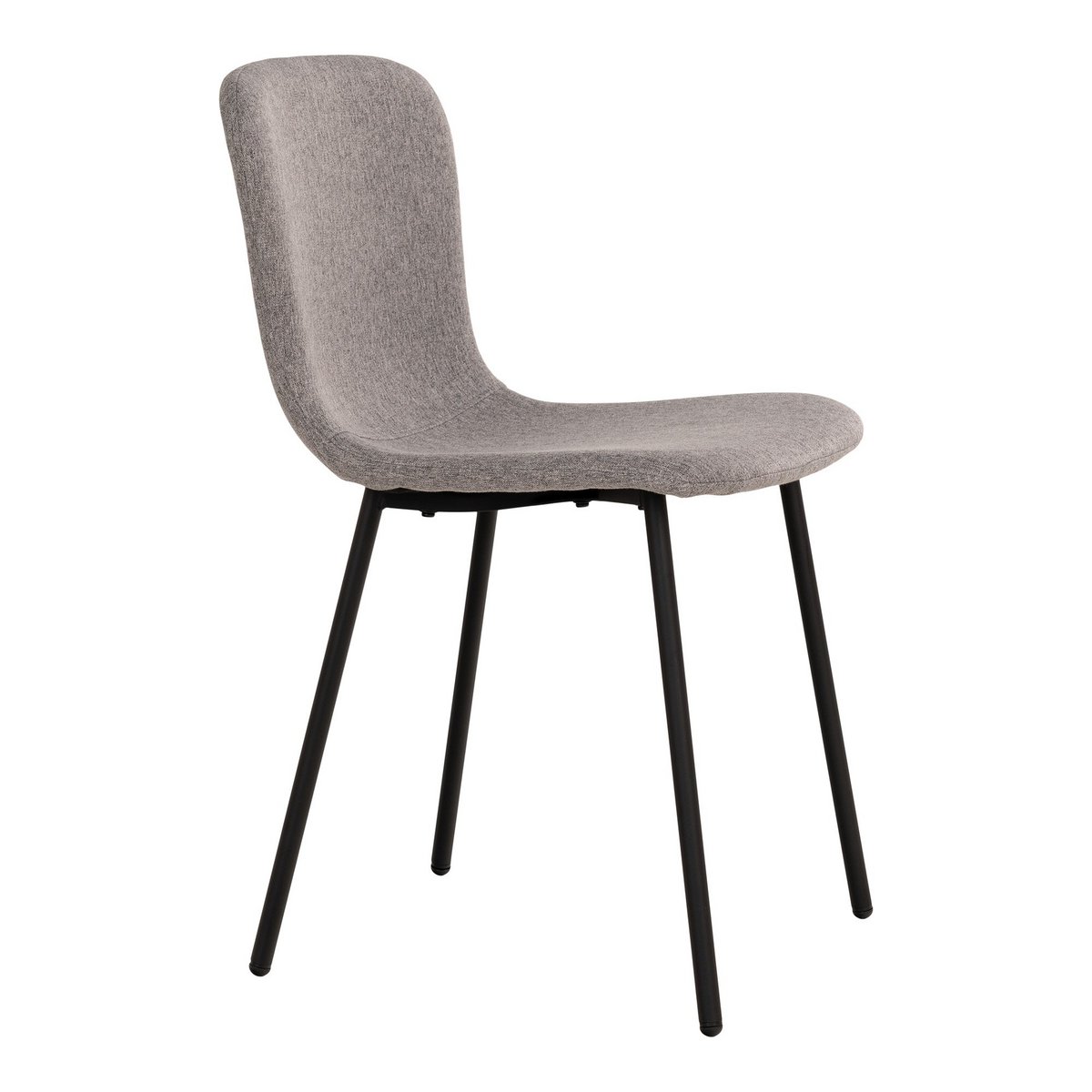 Halden Dining Chair – Esszimmerstuhl, hellgrau mit schwarzen Beinen – 2er-Set