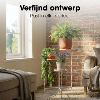 Pflanzenständer Beige 70 cm – 3-stufiger Blumenständer aus Eisen | Mica Decorations Salvo