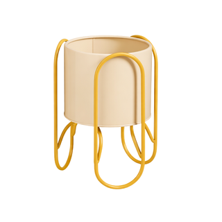 Blumentopf Set Gelb mit Ständer – 2er Pflanzenständer Metall | Mica Decorations Donau