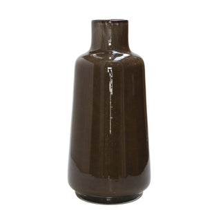 Elite Glasvase Braun – Handgefertigte Designvase aus dickem Glas 35 cm – MÄDCHENZIMMER