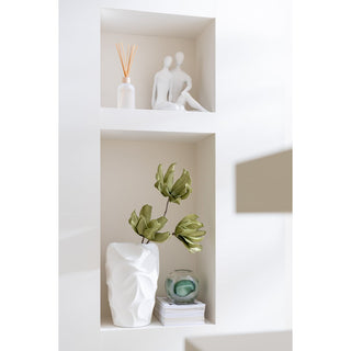 J-Line Vase Mirena Groß Weiß – Runde Design Keramikvase 43 cm für stilvolle Wohndekoration