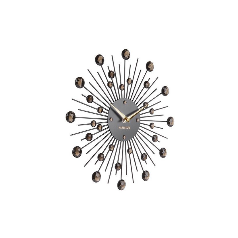 Wanduhr Sunburst Medium schwarz