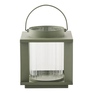 Lohals Lantern Laterne grün aus Glas und Metall 18x18x20,5 cm