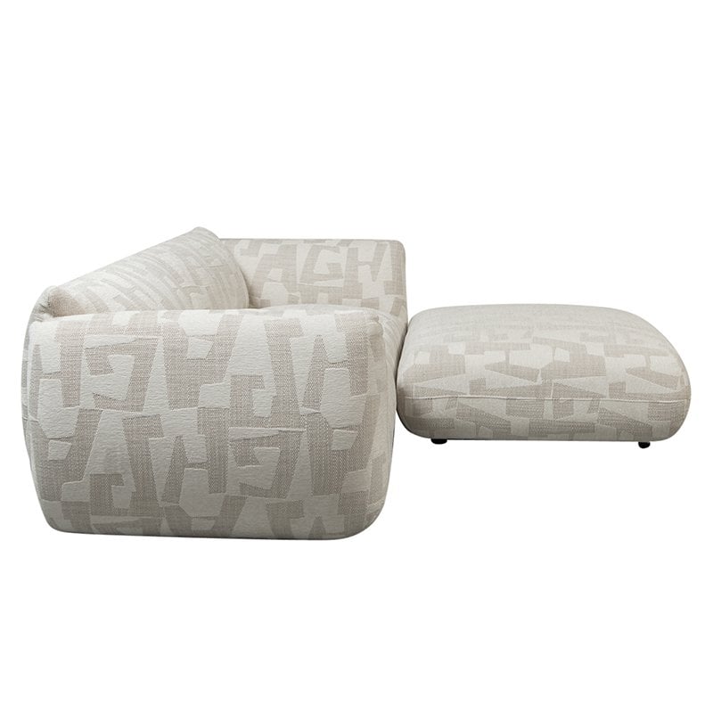 Sofa Amsterdam 2,5-Sitzer + Ottomane Weiße Glyphen