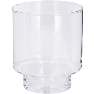 Glas Vase "Lirea", mit Fuß D9cm, D13cm, H17cm, klar